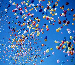 Ballon Massenstart mit Gasballons